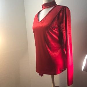Tahari velour mirar top
